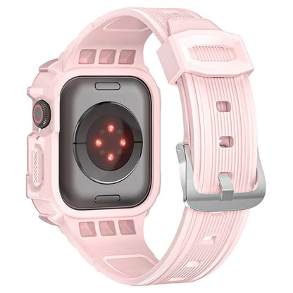 For Apple Watch Series 9 8 7 41mm / 6 5 4 SE (2023) SE (2022) SE 40mm / 3 2 1 38mm Soft TPU Strap Integrated with PC Watch Case