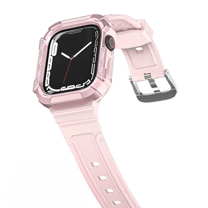 For Apple Watch Series 9 8 7 41mm / 6 5 4 SE (2023) SE (2022) SE 40mm / 3 2 1 38mm Soft TPU Strap Integrated with PC Watch Case