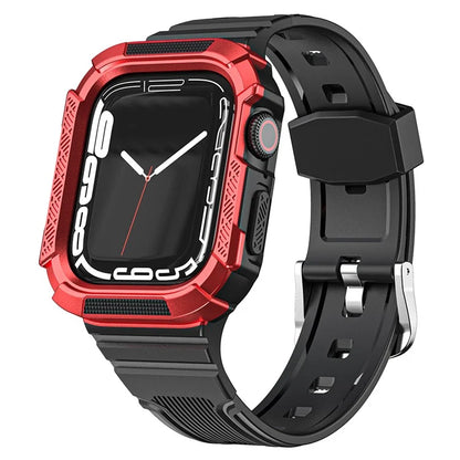 For Apple Watch Series 9 8 7 41mm / 6 5 4 SE (2023) SE (2022) SE 40mm / 3 2 1 38mm Soft TPU Strap Integrated with PC Watch Case