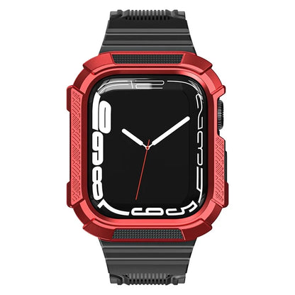For Apple Watch Series 9 8 7 41mm / 6 5 4 SE (2023) SE (2022) SE 40mm / 3 2 1 38mm Soft TPU Strap Integrated with PC Watch Case