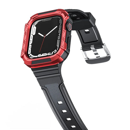 For Apple Watch Series 9 8 7 41mm / 6 5 4 SE (2023) SE (2022) SE 40mm / 3 2 1 38mm Soft TPU Strap Integrated with PC Watch Case