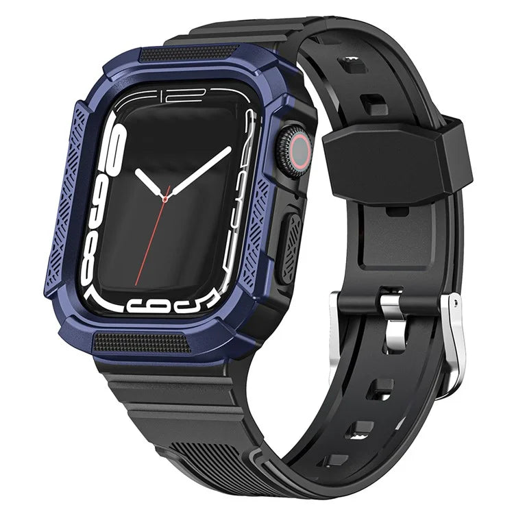 For Apple Watch Series 9 8 7 41mm / 6 5 4 SE (2023) SE (2022) SE 40mm / 3 2 1 38mm Soft TPU Strap Integrated with PC Watch Case