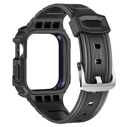 For Apple Watch Series 9 8 7 41mm / 6 5 4 SE (2023) SE (2022) SE 40mm / 3 2 1 38mm Soft TPU Strap Integrated with PC Watch Case
