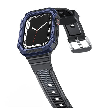 For Apple Watch Series 9 8 7 41mm / 6 5 4 SE (2023) SE (2022) SE 40mm / 3 2 1 38mm Soft TPU Strap Integrated with PC Watch Case