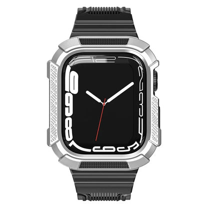 For Apple Watch Series 9 8 7 41mm / 6 5 4 SE (2023) SE (2022) SE 40mm / 3 2 1 38mm Soft TPU Strap Integrated with PC Watch Case