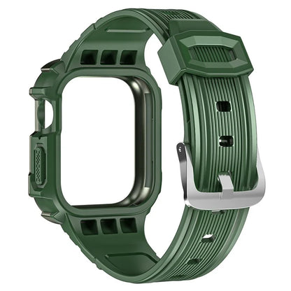 For Apple Watch Series 9 8 7 41mm / 6 5 4 SE (2023) SE (2022) SE 40mm / 3 2 1 38mm Soft TPU Strap Integrated with PC Watch Case