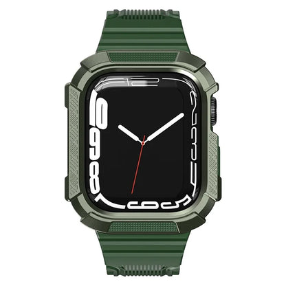 For Apple Watch Series 9 8 7 41mm / 6 5 4 SE (2023) SE (2022) SE 40mm / 3 2 1 38mm Soft TPU Strap Integrated with PC Watch Case