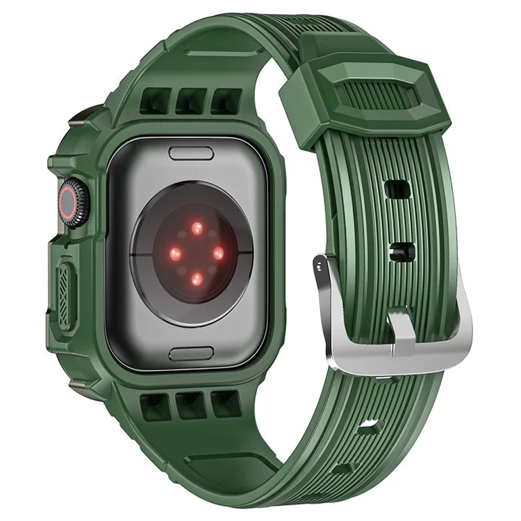 For Apple Watch Series 9 8 7 41mm / 6 5 4 SE (2023) SE (2022) SE 40mm / 3 2 1 38mm Soft TPU Strap Integrated with PC Watch Case
