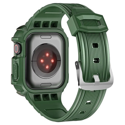 For Apple Watch Series 9 8 7 41mm / 6 5 4 SE (2023) SE (2022) SE 40mm / 3 2 1 38mm Soft TPU Strap Integrated with PC Watch Case