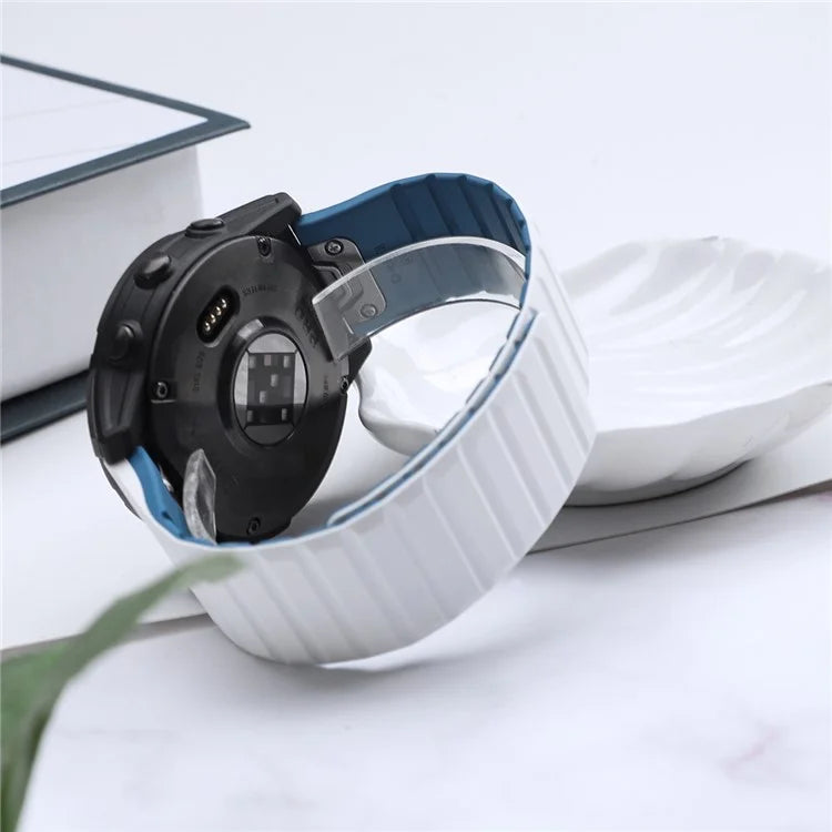 For Garmin Fenix 5 / 5X / 6X / 7X Watch Strap 22mm Dual Color Silicone Smart Watch Band
