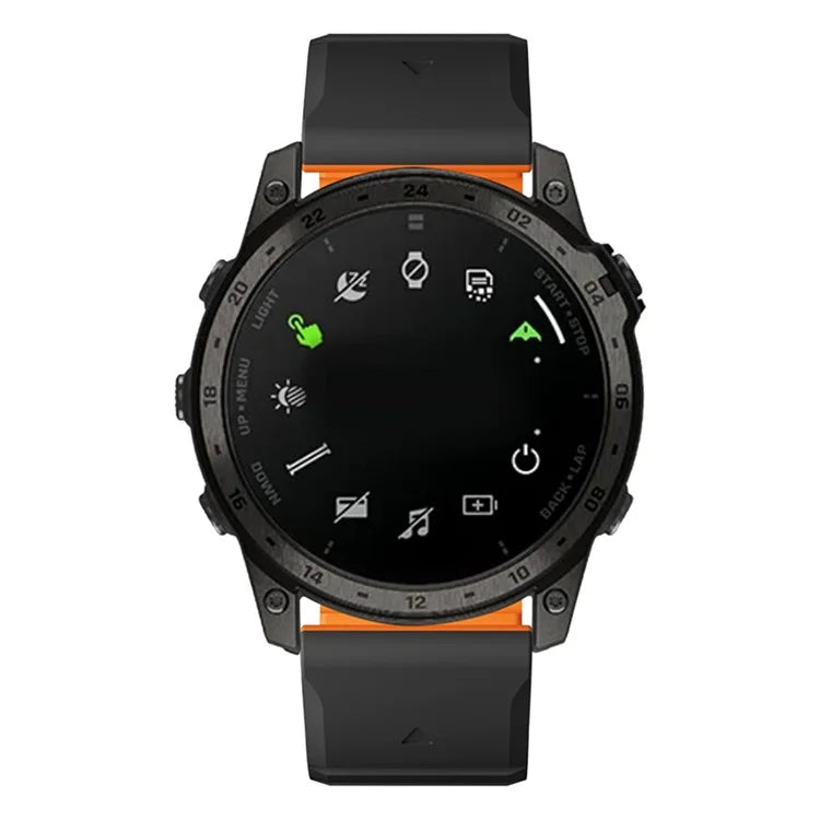 For Garmin Fenix 5 / 5X / 6X / 7X Watch Strap 22mm Dual Color Silicone Smart Watch Band
