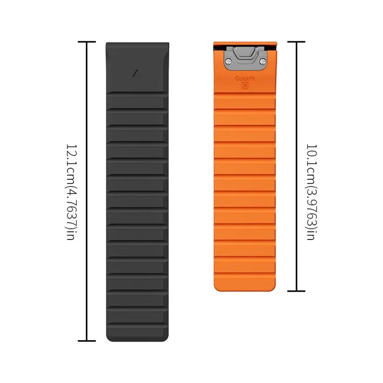 For Garmin Fenix 5 / 5X / 6X / 7X Watch Strap 22mm Dual Color Silicone Smart Watch Band