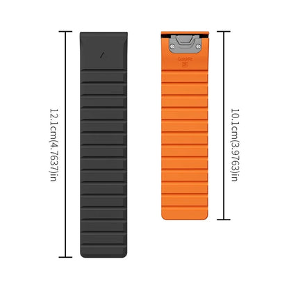 For Garmin Fenix 5 / 5X / 6X / 7X Watch Strap 22mm Dual Color Silicone Smart Watch Band