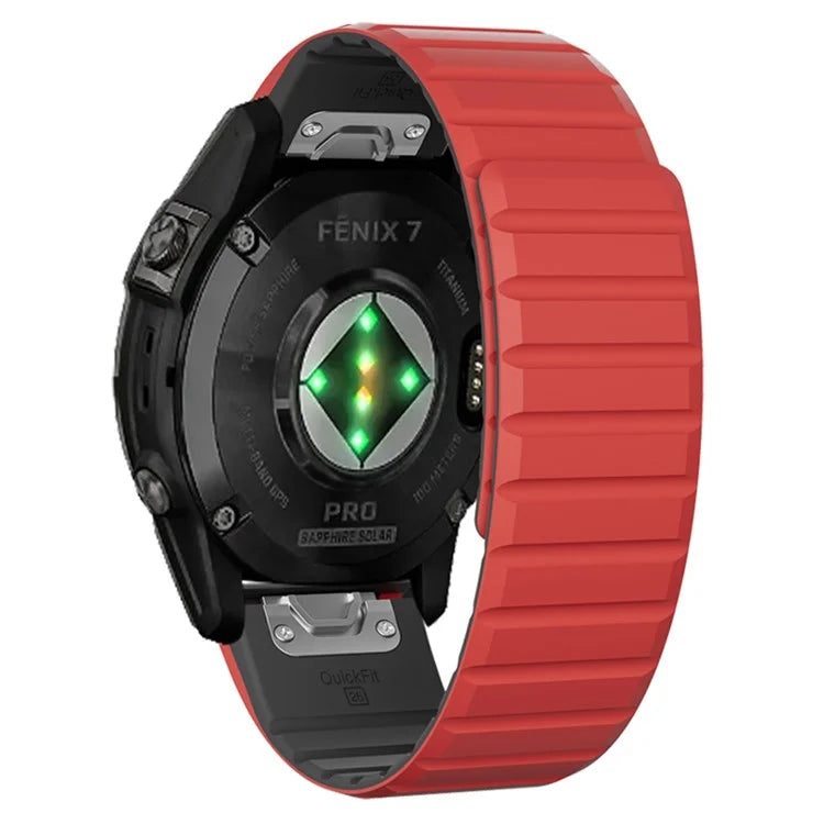 For Garmin Fenix 5 / 5X / 6X / 7X Watch Strap 22mm Dual Color Silicone Smart Watch Band