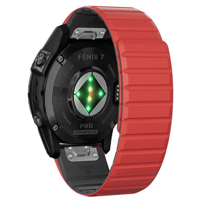 For Garmin Fenix 5 / 5X / 6X / 7X Watch Strap 22mm Dual Color Silicone Smart Watch Band