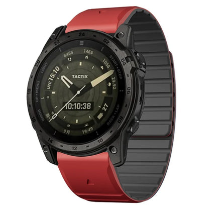 For Garmin Fenix 5 / 5X / 6X / 7X Watch Strap 22mm Dual Color Silicone Smart Watch Band