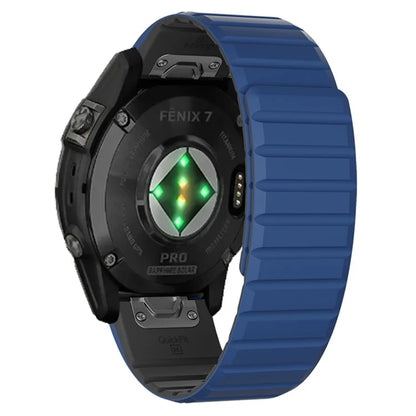 For Garmin Fenix 5 / 5X / 6X / 7X Watch Strap 22mm Dual Color Silicone Smart Watch Band