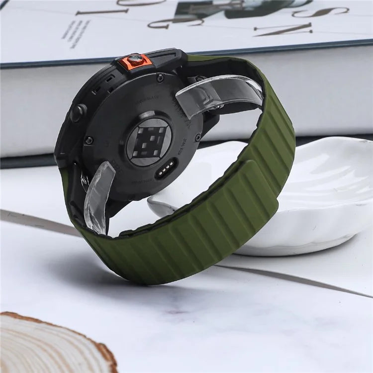 For Garmin Fenix 5 / 5X / 6X / 7X Watch Strap 22mm Dual Color Silicone Smart Watch Band