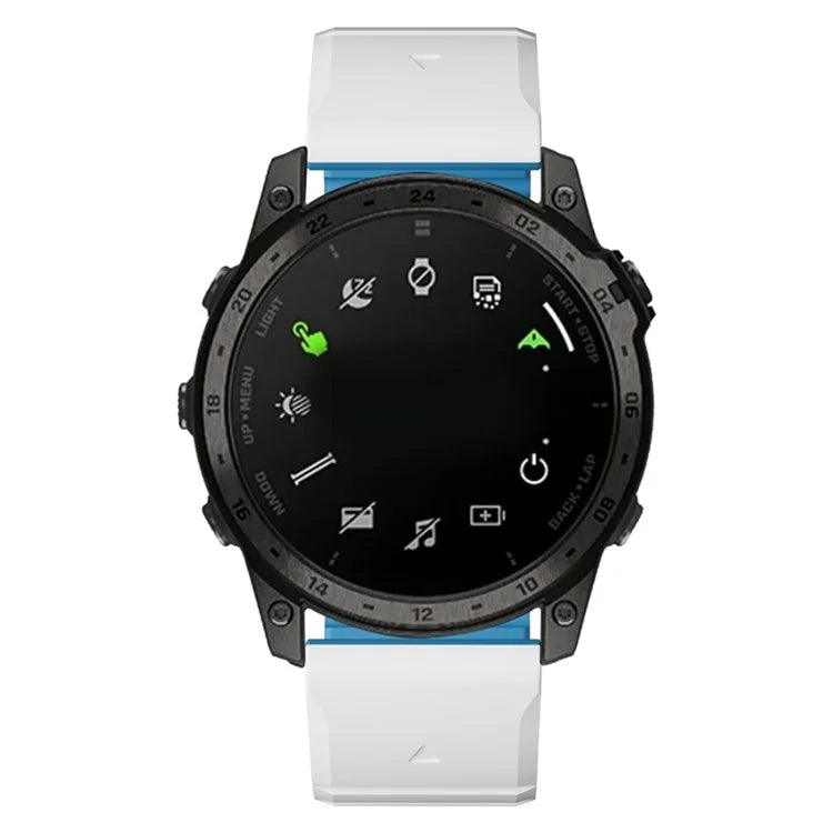 For Garmin Fenix 5 / 5X / 6X / 7X Replacement Strap 26mm Dual Color Silicone Smart Watchband