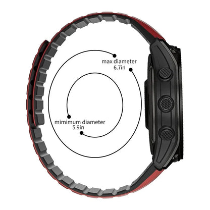 For Garmin Fenix 5 / 5X / 6X / 7X Replacement Strap 26mm Dual Color Silicone Smart Watchband