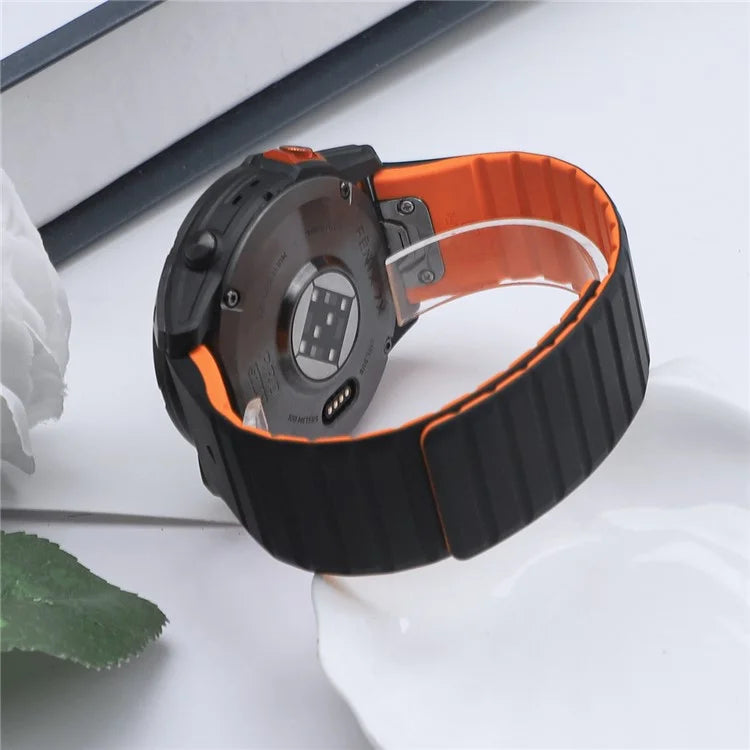 For Garmin Fenix 5 / 5X / 6X / 7X Replacement Strap 26mm Dual Color Silicone Smart Watchband