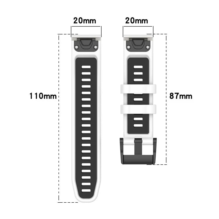 For Garmin Fenix 7S / Fenix 7S Pro Watch Strap 20mm Silicone Sport Watchbands
