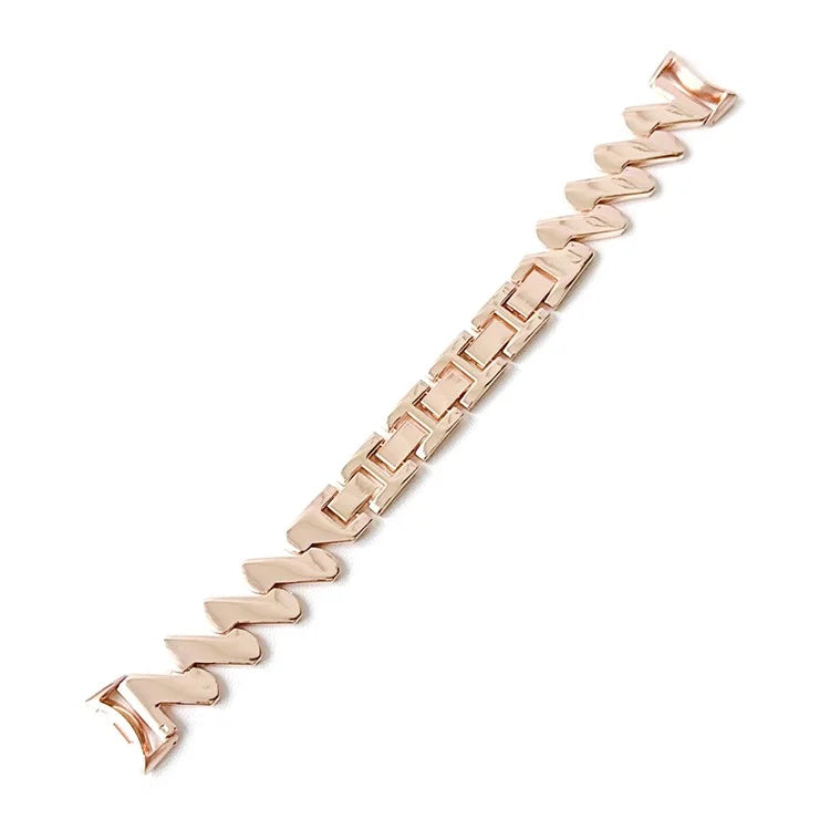 For Xiaomi Mi Band 5 / 6 / 7 / Smart Band 8 Watch Strap Zinc Alloy Wave Design Wristband
