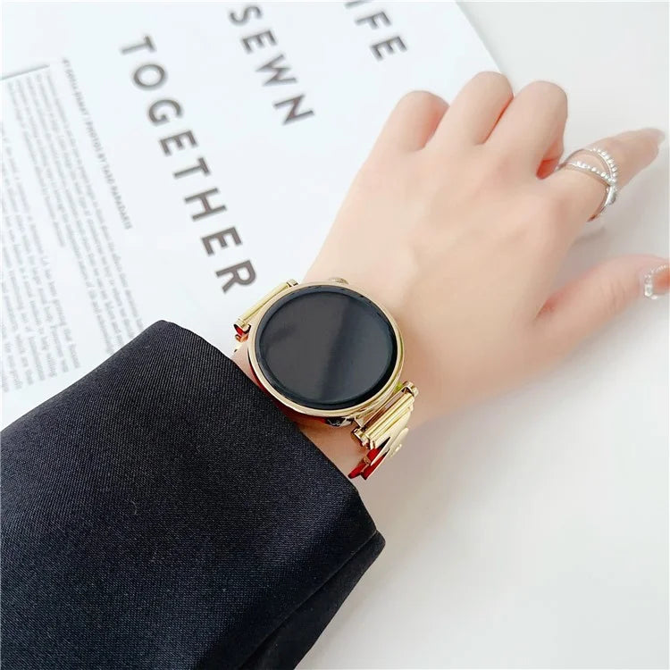 For Huawei Watch GT 4 41mm / Garmin Venu 3S Strap Wave Design 18mm Zinc Alloy Wristband