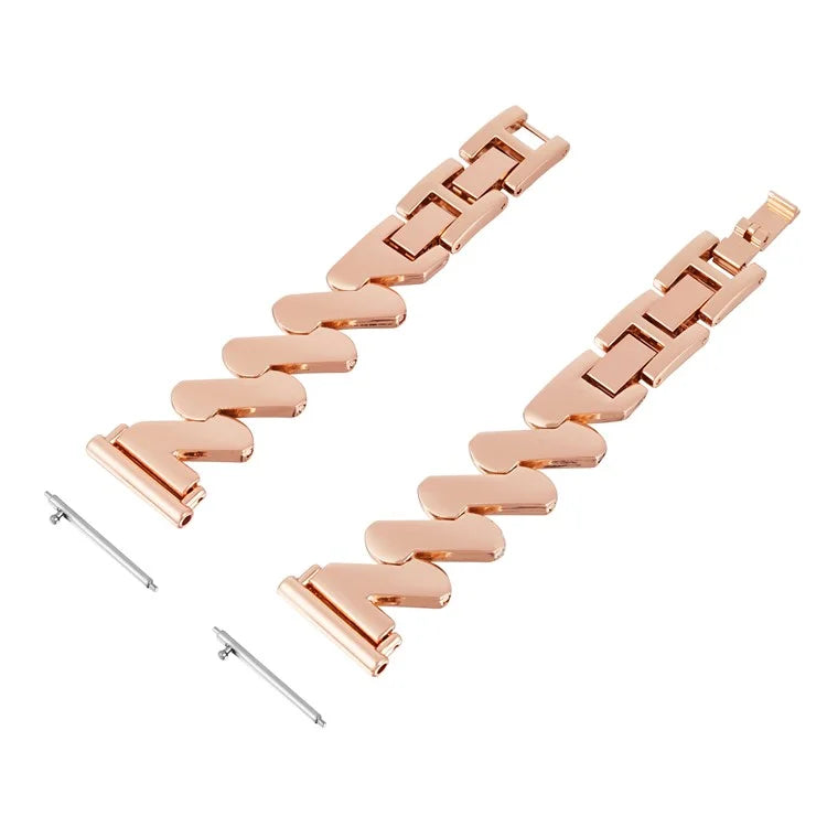 For Samsung Galaxy Watch6 40mm 44mm / Garmin Venu Watch Band 20mm Wave Zinc Alloy Strap