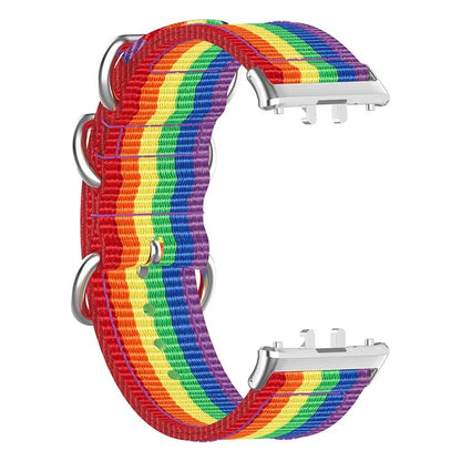 For Samsung Galaxy Fit3 SM-R390 Nylon Watch Strap Three Rings Replacement Wrist Band