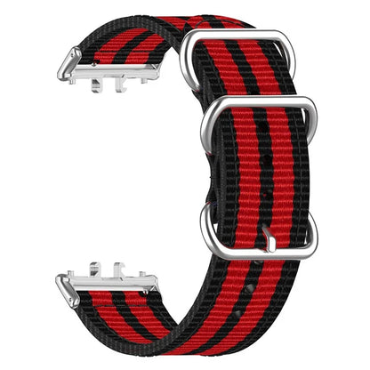 For Samsung Galaxy Fit3 SM-R390 Nylon Watch Strap Three Rings Replacement Wrist Band