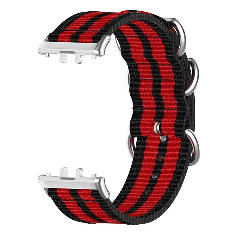 For Samsung Galaxy Fit3 SM-R390 Nylon Watch Strap Three Rings Replacement Wrist Band