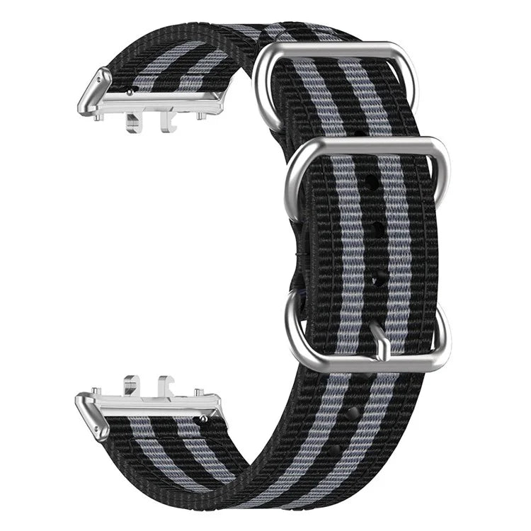 For Samsung Galaxy Fit3 SM-R390 Nylon Watch Strap Three Rings Replacement Wrist Band