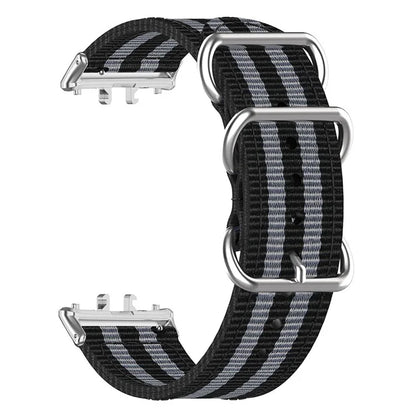 For Samsung Galaxy Fit3 SM-R390 Nylon Watch Strap Three Rings Replacement Wrist Band