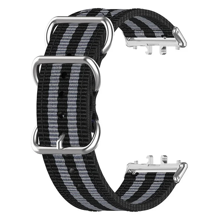 For Samsung Galaxy Fit3 SM-R390 Nylon Watch Strap Three Rings Replacement Wrist Band