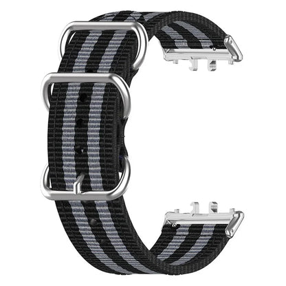 For Samsung Galaxy Fit3 SM-R390 Nylon Watch Strap Three Rings Replacement Wrist Band