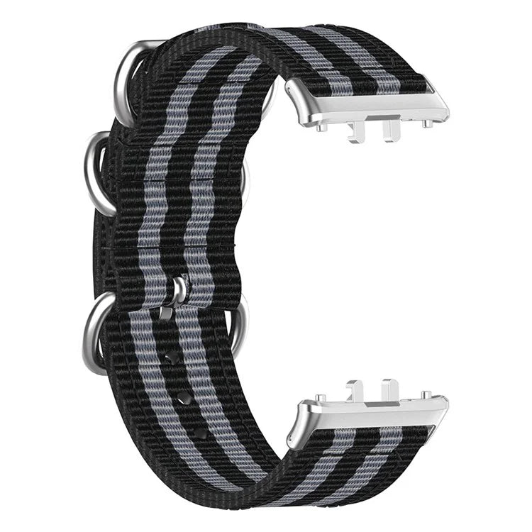 For Samsung Galaxy Fit3 SM-R390 Nylon Watch Strap Three Rings Replacement Wrist Band