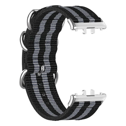 For Samsung Galaxy Fit3 SM-R390 Nylon Watch Strap Three Rings Replacement Wrist Band