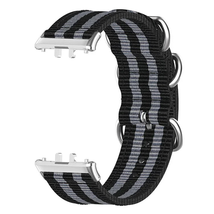 For Samsung Galaxy Fit3 SM-R390 Nylon Watch Strap Three Rings Replacement Wrist Band