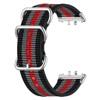 For Samsung Galaxy Fit3 SM-R390 Nylon Watch Strap Three Rings Replacement Wrist Band