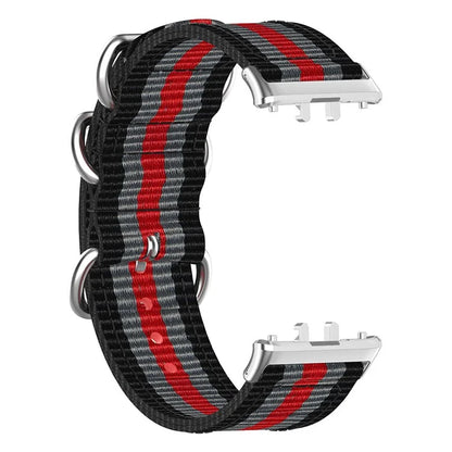 For Samsung Galaxy Fit3 SM-R390 Nylon Watch Strap Three Rings Replacement Wrist Band