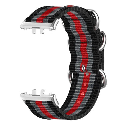 For Samsung Galaxy Fit3 SM-R390 Nylon Watch Strap Three Rings Replacement Wrist Band