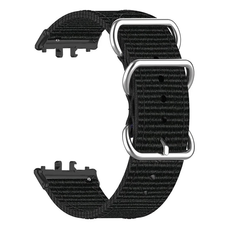 For Samsung Galaxy Fit3 SM-R390 Nylon Watch Strap Three Rings Replacement Wrist Band