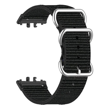 For Samsung Galaxy Fit3 SM-R390 Nylon Watch Strap Three Rings Replacement Wrist Band