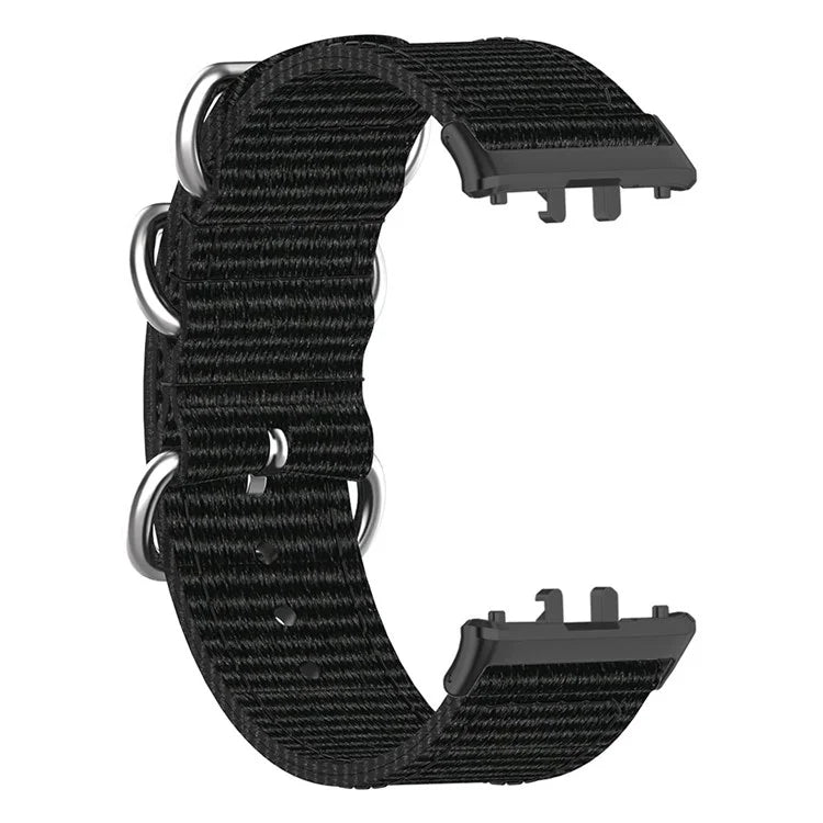 For Samsung Galaxy Fit3 SM-R390 Nylon Watch Strap Three Rings Replacement Wrist Band