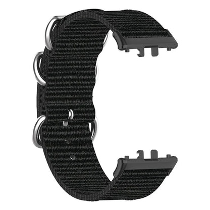 For Samsung Galaxy Fit3 SM-R390 Nylon Watch Strap Three Rings Replacement Wrist Band