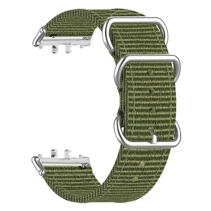 For Samsung Galaxy Fit3 SM-R390 Nylon Watch Strap Three Rings Replacement Wrist Band