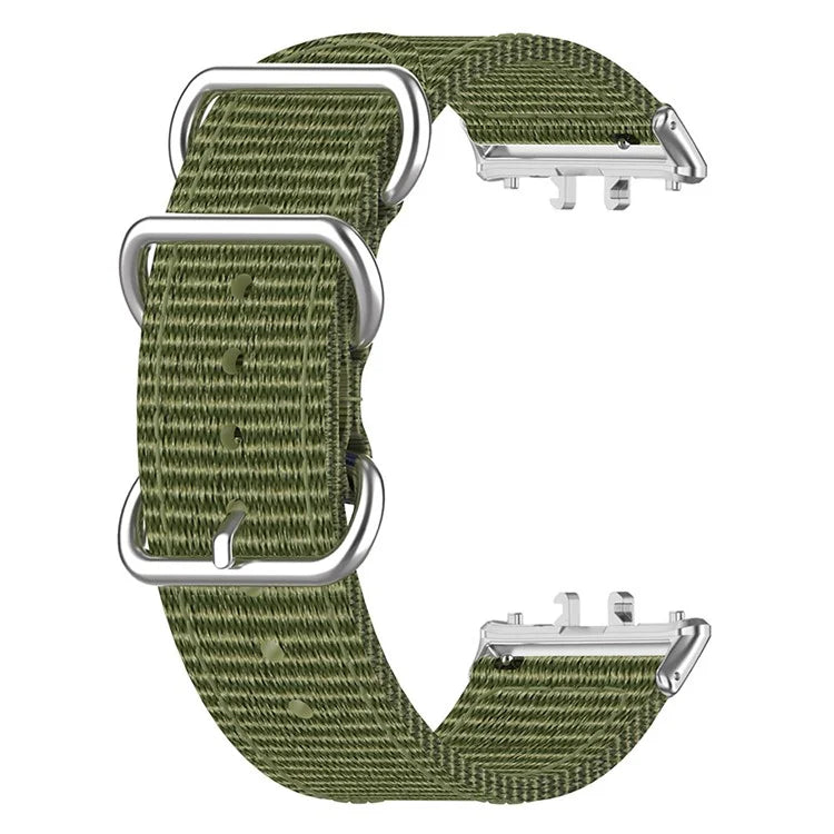For Samsung Galaxy Fit3 SM-R390 Nylon Watch Strap Three Rings Replacement Wrist Band