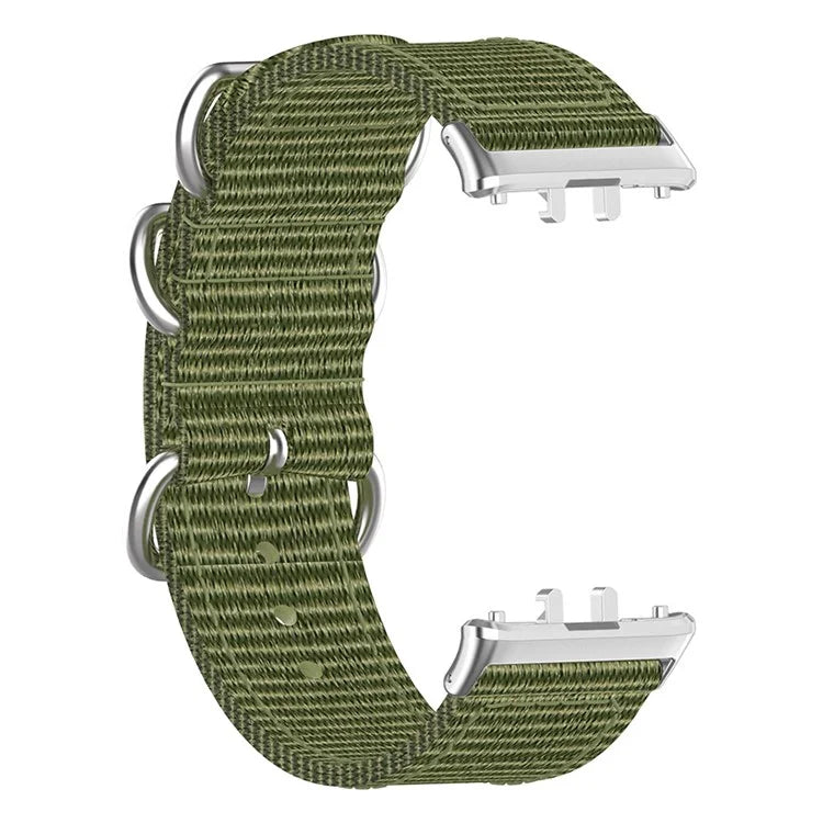For Samsung Galaxy Fit3 SM-R390 Nylon Watch Strap Three Rings Replacement Wrist Band