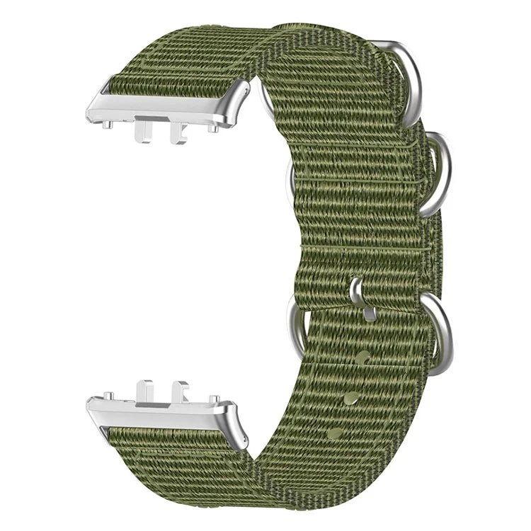 For Samsung Galaxy Fit3 SM-R390 Nylon Watch Strap Three Rings Replacement Wrist Band